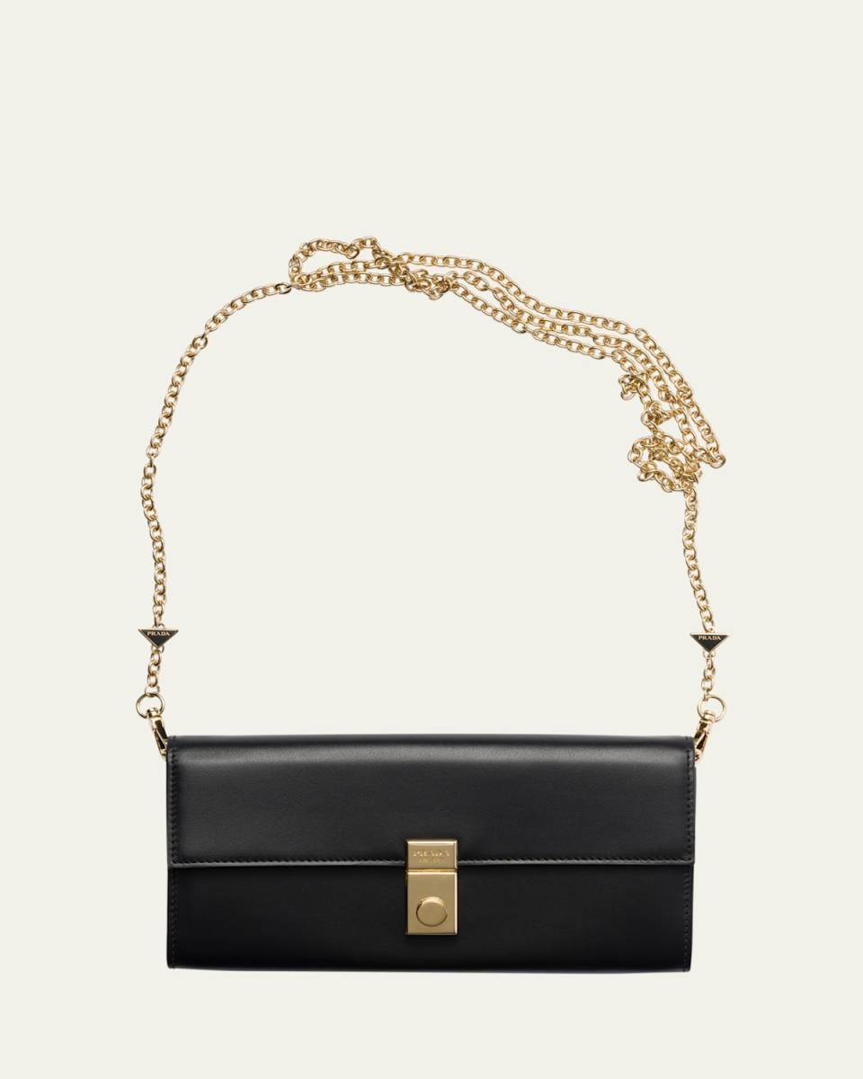 Soft Sound Flap Leather Wallet on Chain